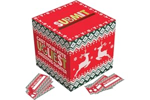 OMGOUUE Ugly Sweater Contest Ballot Box and Voting Cards Set For Christmas New Year Party