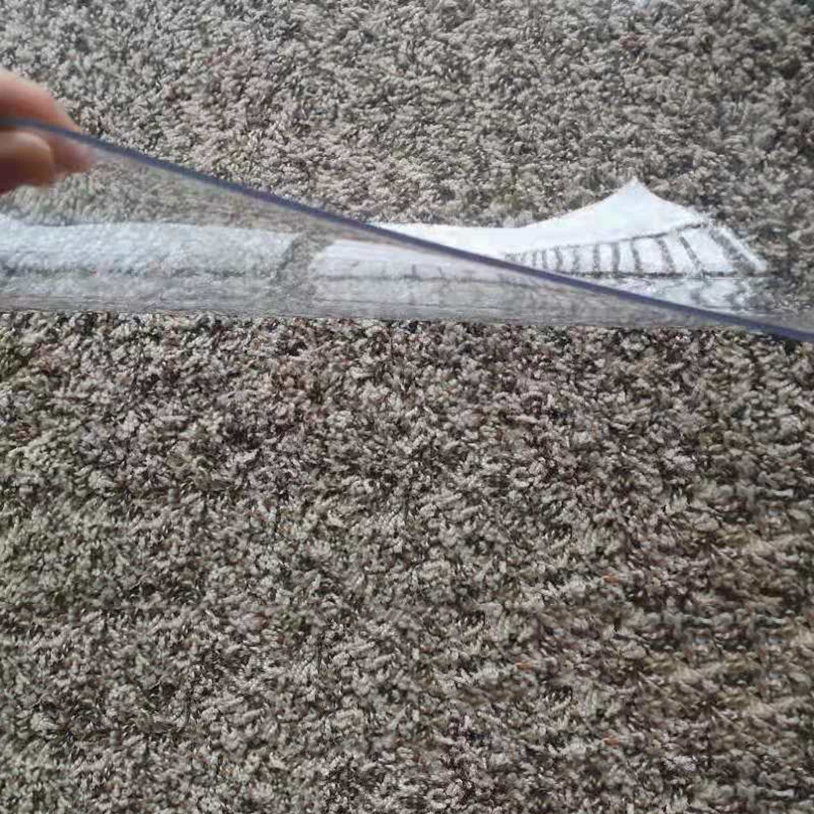 View 1 of **THE DESCRIPTION IS FOR REFERENCE ONLY.**Clear Vinyl Plastic Floor Runner Protector Office Chair Mat Medium Pile Carpet, for Under Desk/Under Rolling Chair/Carpet, Heavy Duty Rug Protector/Runner, Thick 2mm 3ft/6ft/9ft/11ft/13ft/16ft ( Size
