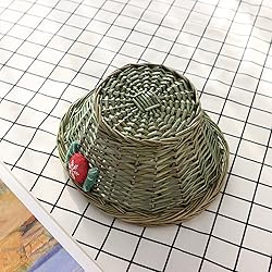 YAHUAN Woven Wicker Basket with Folding