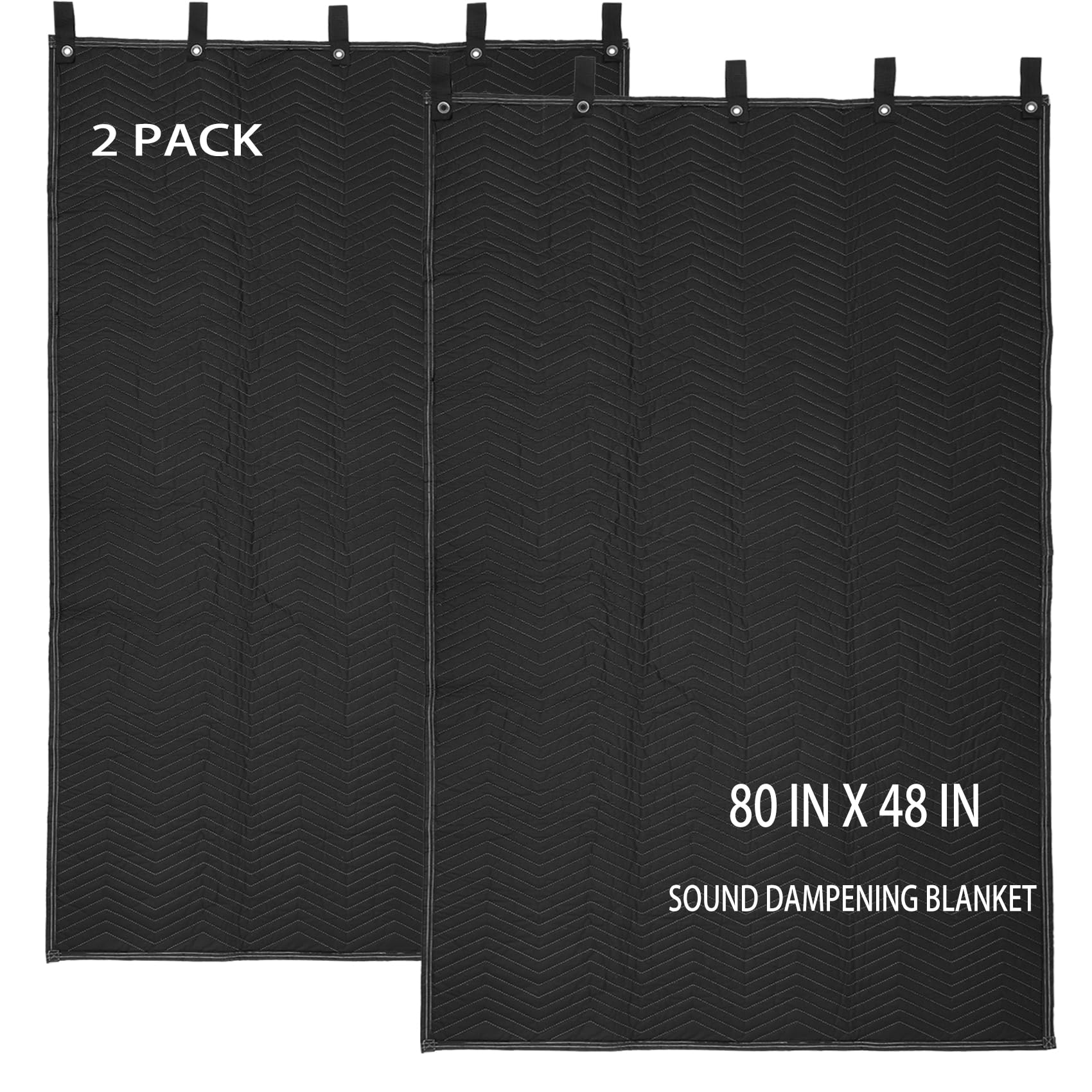 Photo 1 of 2 Pcs Large Sound Dampening Blanket 48" x 80", 850GSM Acoustic Blanket with Grommets,Heavy Duty Studio Sound Absorption Blankets,Acoustic Blanket Noise Reduce for Room,Light Blocker,Moving Blankets