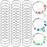 Ptwola 45 Pcs Snake Charm Bracelet Set Stainless Steel Expandable Bangle Bracelets Adjustable Silver Snake Bracelet Chain for Women DIY Jewelry Making Supplies Christmas Birthday Gifts