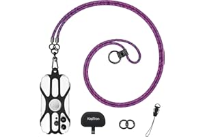 Kaptron Universal Cell Phone Lanyard: Adjustable Crossbody Cell Phone Strap with Silicone Phone Holder and Phone Tethers