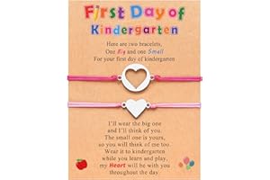 PINKDODO Back to School Gifts Mother Daughter Bracelet Set for 2 First Day of School Bracelet Mommy and Me Bracelets for Mother Daughter Girls Boys