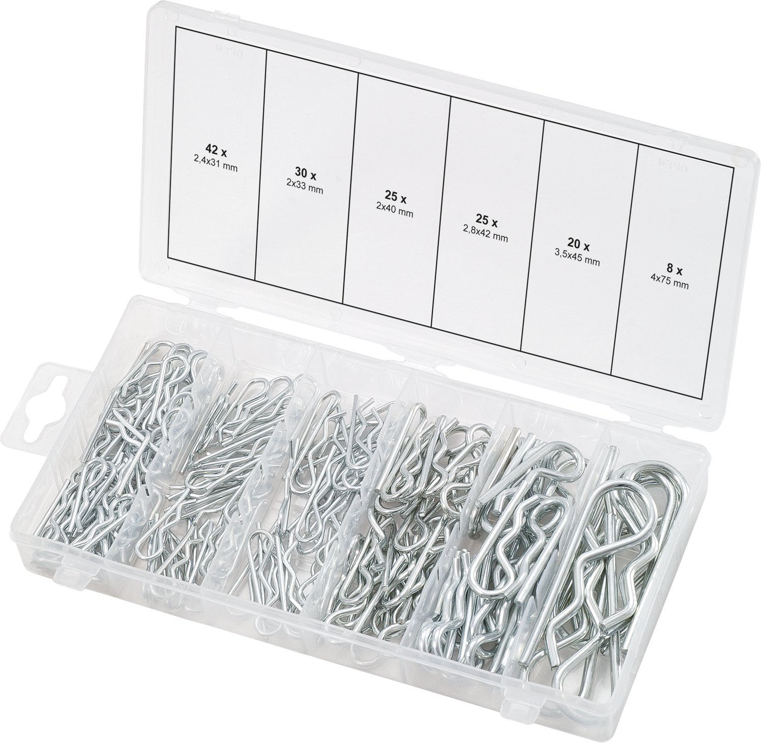 KS Tools 970.0060 Spring Split Pins Assortment