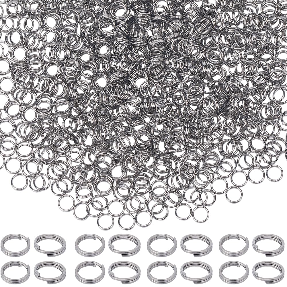 SUNNYCLUE 1 Box 1000Pcs 5mm Silver Jump Ring Stainless Steel Split Rings Bulk Double Loops Round Small Metal Rings Connectors for jewellery Making Supplies DIY Necklaces Bracelets Earrings Keychains