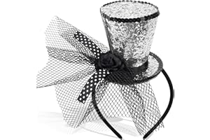 BNIKSOK Mini Top Hat Headband Fascinator Tea Party Headpiece for Women Lady Gril 1920s Gatsby Party Costume Accessory