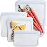 Stasher Reusable Silicone Storage Bag, Food Storage Container, Microwave and Dishwasher Safe, Leak-free, Bundle 4-Pack Small,