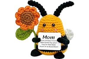 GIFTSFU Funny Birthday Gifts for Mom from Daughter Son, Mothers Day Easter Gifts for Mother Mama Bonus Moms, Emotional Support Crochet Bee Present Love Mom Birthday Gift, Mama Mother in Law Gift
