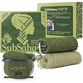 SubSahara African Net Sponge, 2 Pack 45-Inch Exfoliating Body Scrubber | Knotted mesh lathers and rinses easily; stretches fo