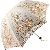 Honeystore Vintage Lace UV Sun Parasol Folding 3D Flower Embroidery Umbrella