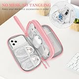 FYY Travel Cable Organiser 2-Layer waterproof electronics pouch Pink view 5