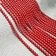 Natural Round Coral Loose Beads red Coral Stone Beads 5.2mm 15 inch (3 Strands) for Jewelry Making Necklace Bracelet