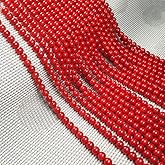 Natural Round Coral Loose Beads red Coral Stone Beads 5.2mm 15 inch (3 Strands) for Jewelry Making Necklace Bracelet