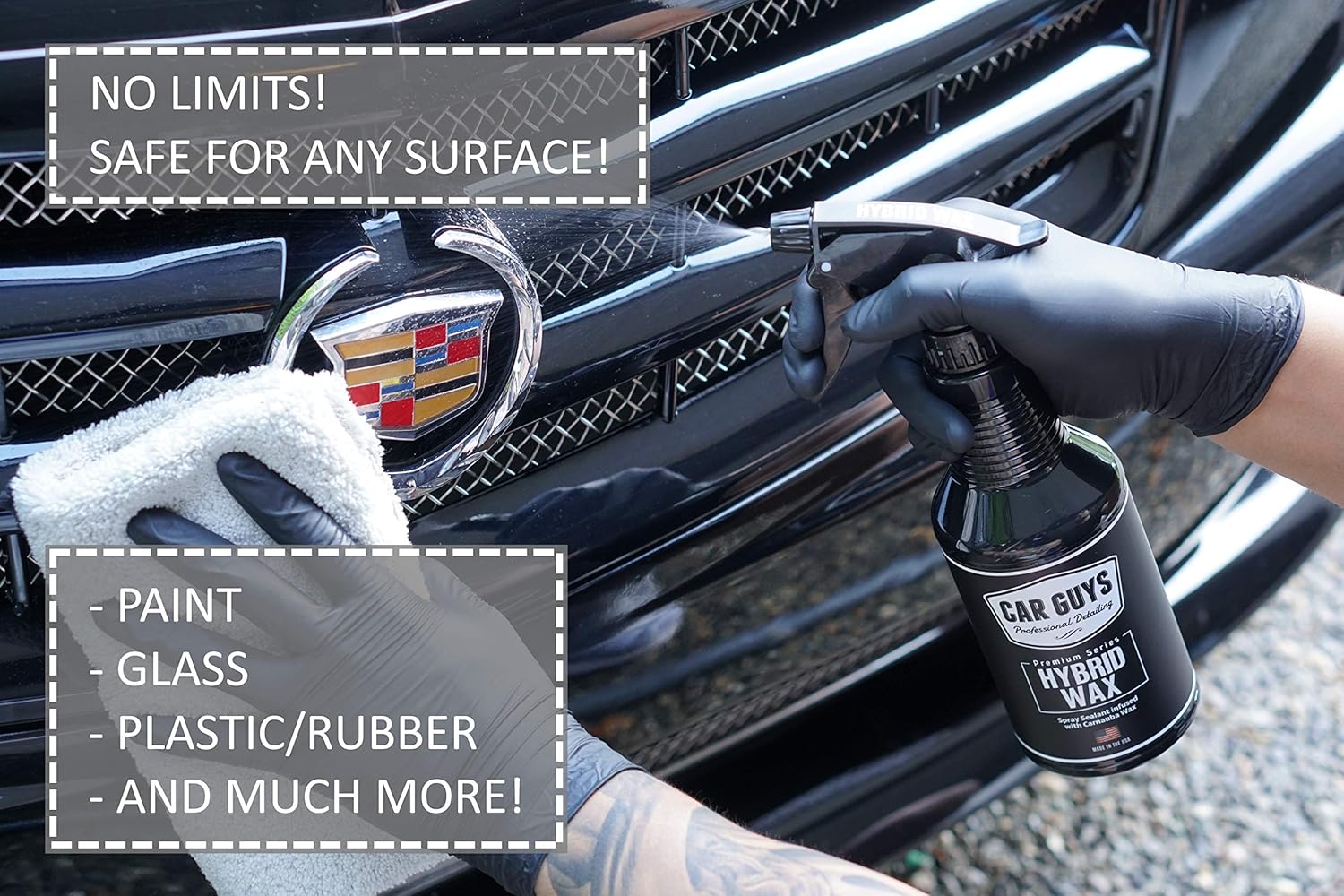 CarGuys Hybrid Wax Sealant - Most Advanced Top Coat Polish and Sealer on the Market - Infused with Liquid Carnauba for a Deep Hydrophobic Shine on All Types of Surfaces - 18 Ounce Kit: Automotive