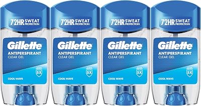Clear Gel Antitranspirante Y Desodorante Cool Wave Para Hombre, 4x70 ml
