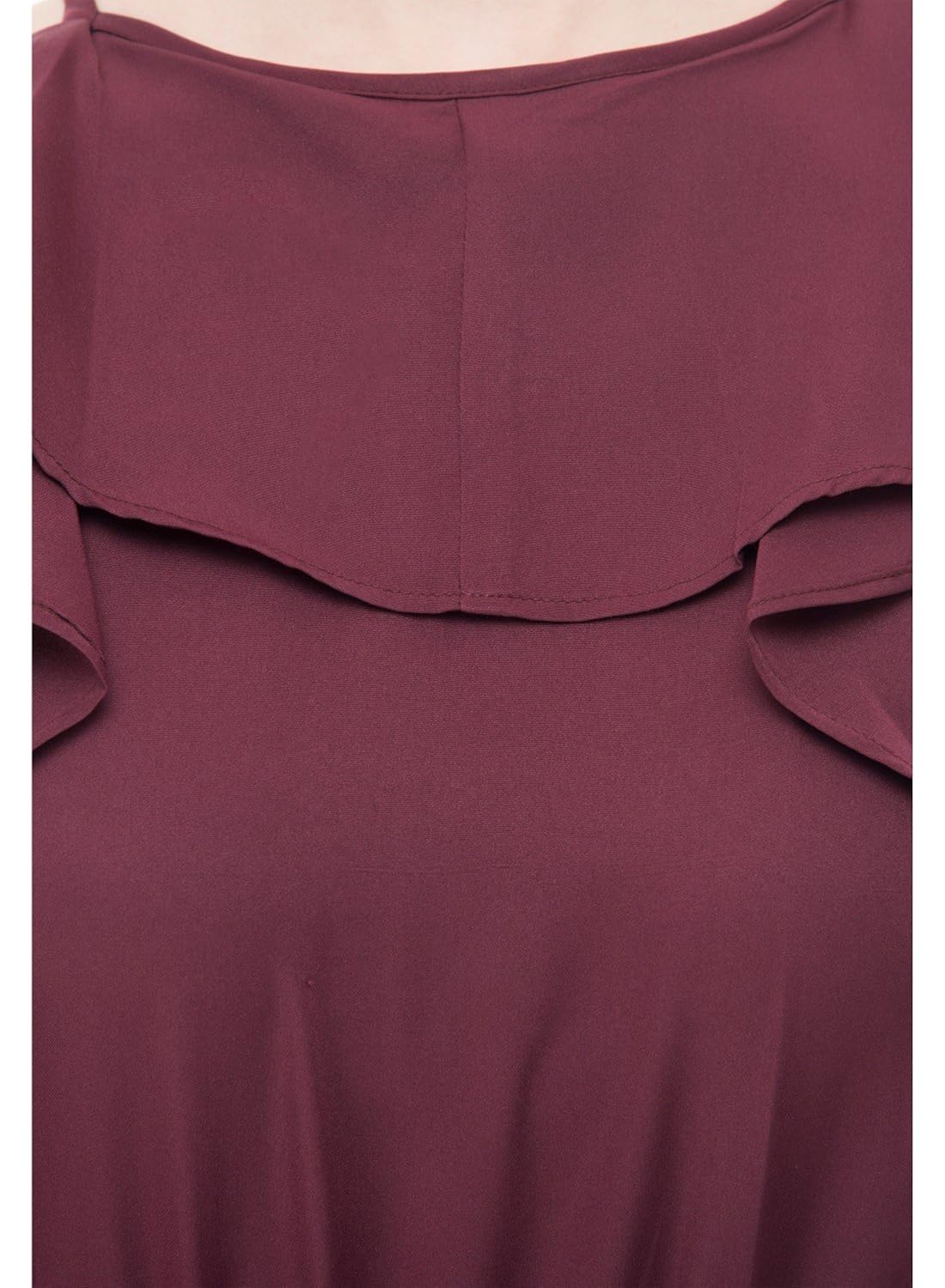 karmic vision women's crepe brown casual jumpsuit