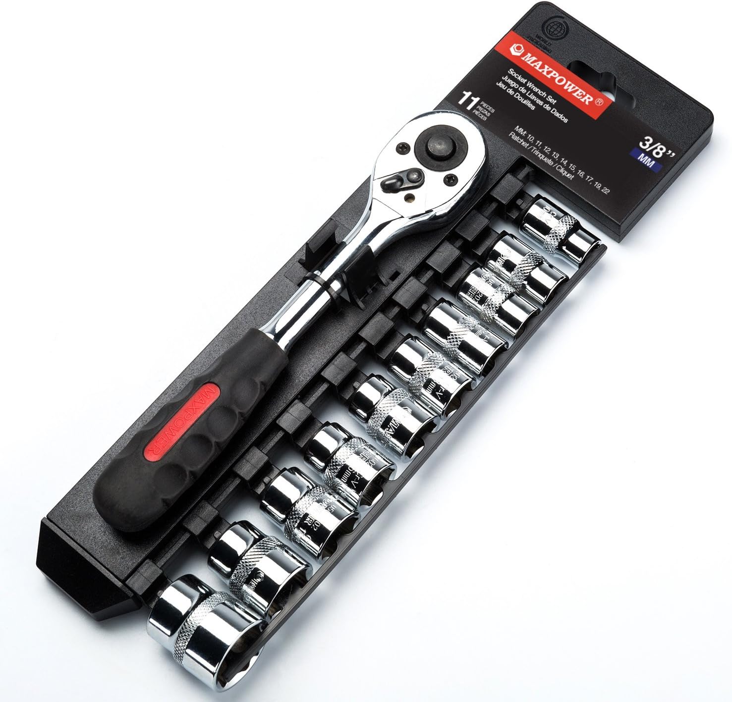 MAXPOWER 11Piece 3/8" Ratcheting Socket Wrench Set Quick Release