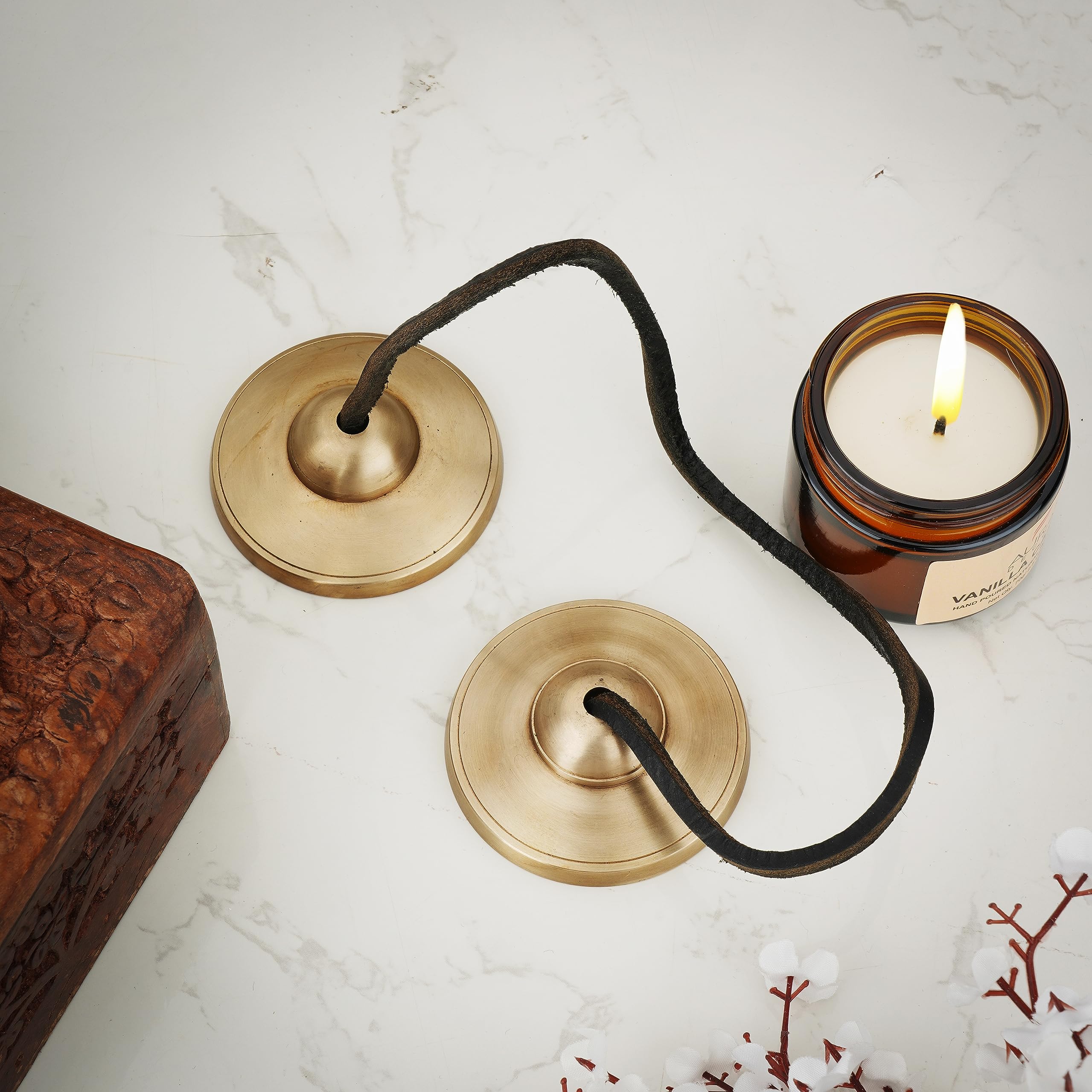 Ajuny Tibetan Tingsha Cymbals Bells Buddhist Meditation Yoga Bell Manjira Instrument Spiritual Gifts