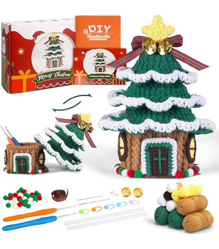 Kit De Crochet Débutant Pour Noël – Fabrique Ton Nain Et Bonhomme De Neige, Avec Fil Et Tutoriel Vidéo