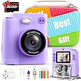 Kids Camera Gift for Girls: Selfie Digital Instant Print Cameras HD Toys for Kids Teen Girls Boys Ages 3 4 5 6 7 8 9 10 12 Birthday Christmas Valentines Easter Gifts with 32G SD Card Purple