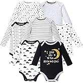 Hudson Baby unisex-baby Cotton Long-sleeve Bodysuits 7-pack