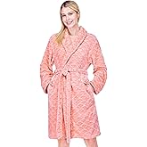 PAVILIA Womens Robes Kimono, Knee Length Plush Fluffy Winter Shower Bathrobe, Soft Fuzzy Cozy Warm with Pockets