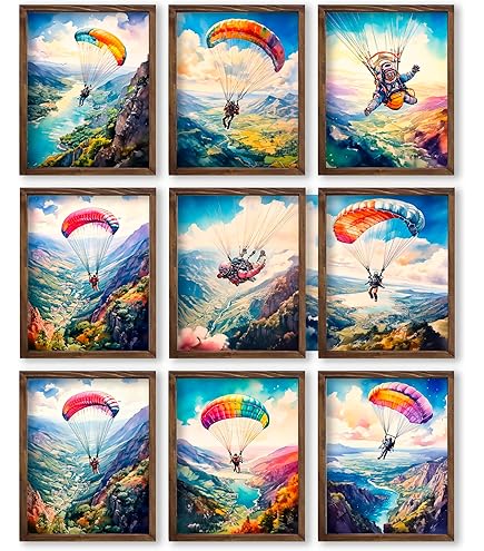 Amazon.com: Parachute Watercolor Wall Jump Hanging Skydiving