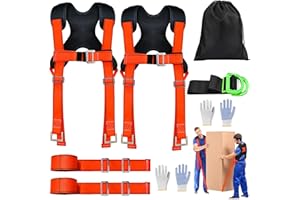 KOAKOMI Upgraded Furniture Moving Straps with Chest Buckle, Adjustable Shoulder Moving Lifting Straps for 2 Movers,Move Furniture, Appliances, Mattresses,Heavy Objects Safely,up to 1000lbs