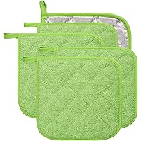 Lifaith 100% Cotton Kitchen Everyday Basic Terry Pot Holder Heat Resistant Coaster Potholder for Cooking and Baking Set…