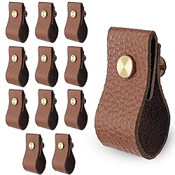 PHITUODA Leather Desk Drawer Pulls and Knobs - Set