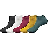 Joylife Solid Color Ankle Socks Colorful Low Cut Socks for Women, Lady, Girls, 5 Pack