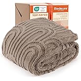 Bedsure GentleSoft Brown Throw Blanket for Couch - Super Soft & Cozy Summer Fall Blankets for Women, Fluffy Fleece Throw for Girls, Gifts for Women, Ideal for Room, Home & Bedroom Decor, 50x60 Inches