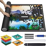 MOZOOSON Jigsaw Puzzle Mat Roll Up for 2000 Pieces with 6 Trays - 46.4x31.5 Inch view 1