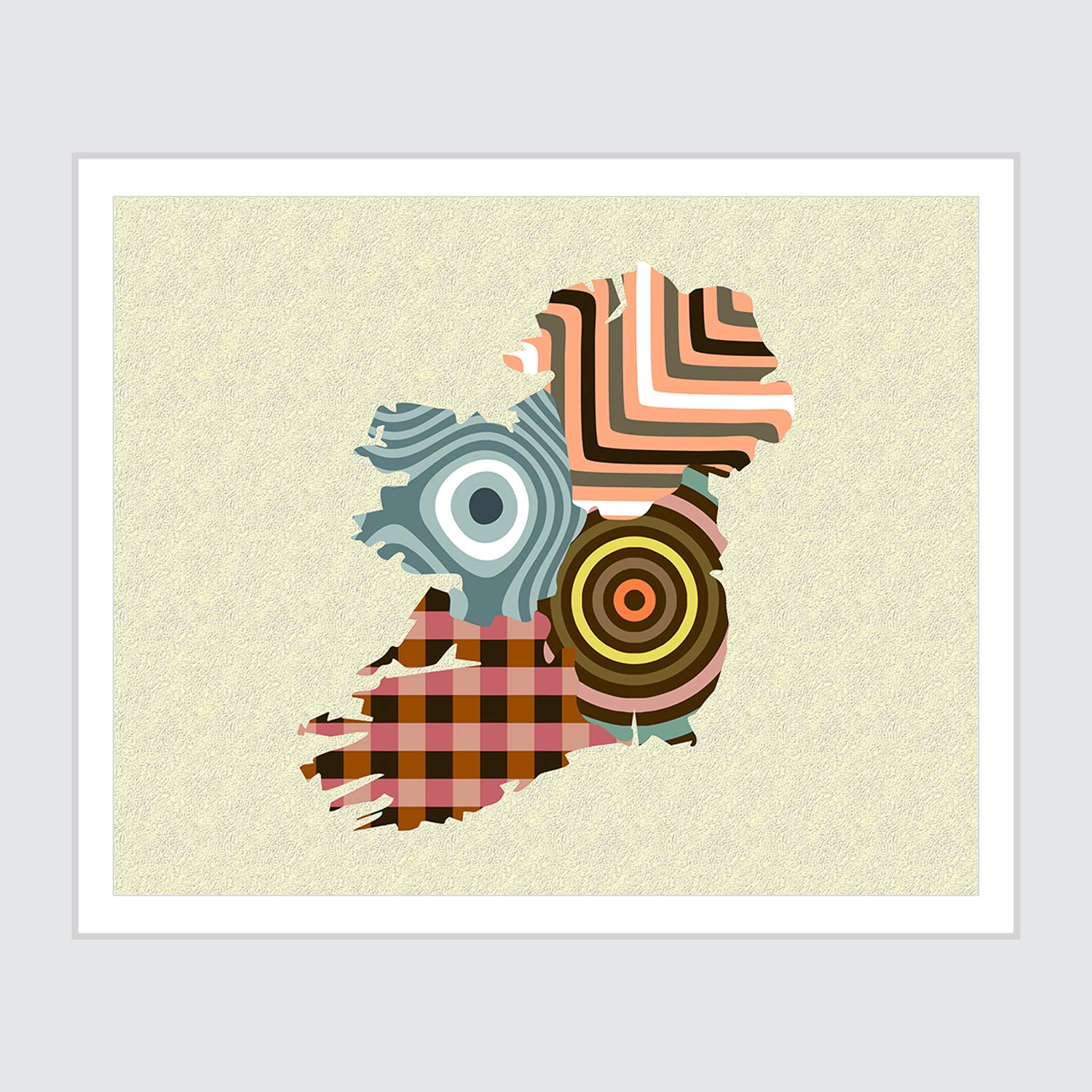 Ireland Wall Art Map Decor Irish Poster Geometric Unframed
