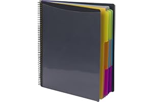 Smead 12 Pocket Poly Project Organizer, Letter Size, 1/3-Cut Tab, Gray with Bright Colors (89207) (Pack of 1)