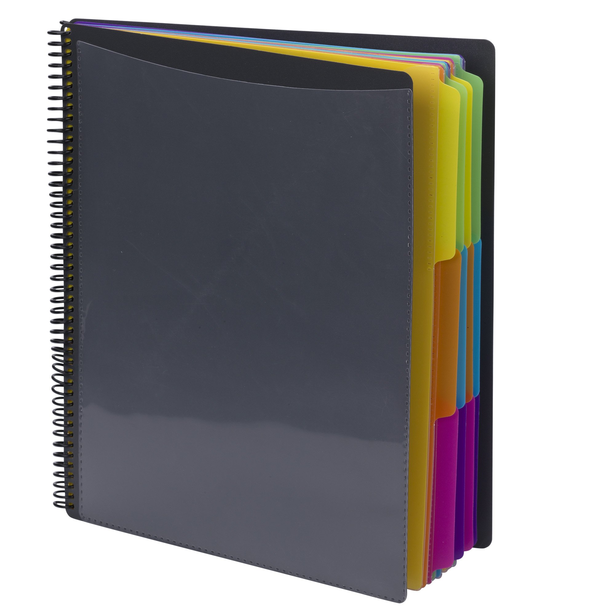 Smead 24 Pocket Poly Project Organizer, 1/3-Cut Tab, Letter Size, Gray with Bright Colors (89206), (Pack of 10) Image Smead 24 Pocket Poly Project Organizer, 1/3-Cut Tab, Letter Size, Gray with Bright Colors (89206), (Pack of 10) Image