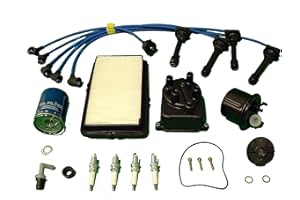 TBK TIMING BELT KIT Tune Up Kit Replacement For Honda Accord LX DX EX 1990 1991 Includes Distributor Cap and Ignition Rotor ALL filters including PCV valve and grommet NGK Spark Plugs and NGK Ignition Wires