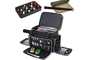 Trunab Tabletop RPG Adventurer's Travel Bag Compatible with Dungeons and Dragons Large DND Bag with Miniatures’ Foam Layer, B