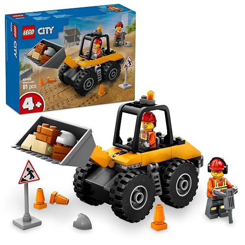 LEGO City Yellow Construction Wheel Loader Toy - Vehicle Building Set for Toddlers, 4+ Year Old Boys & Girls - Preschool Montessori Gift Ideas - 60450