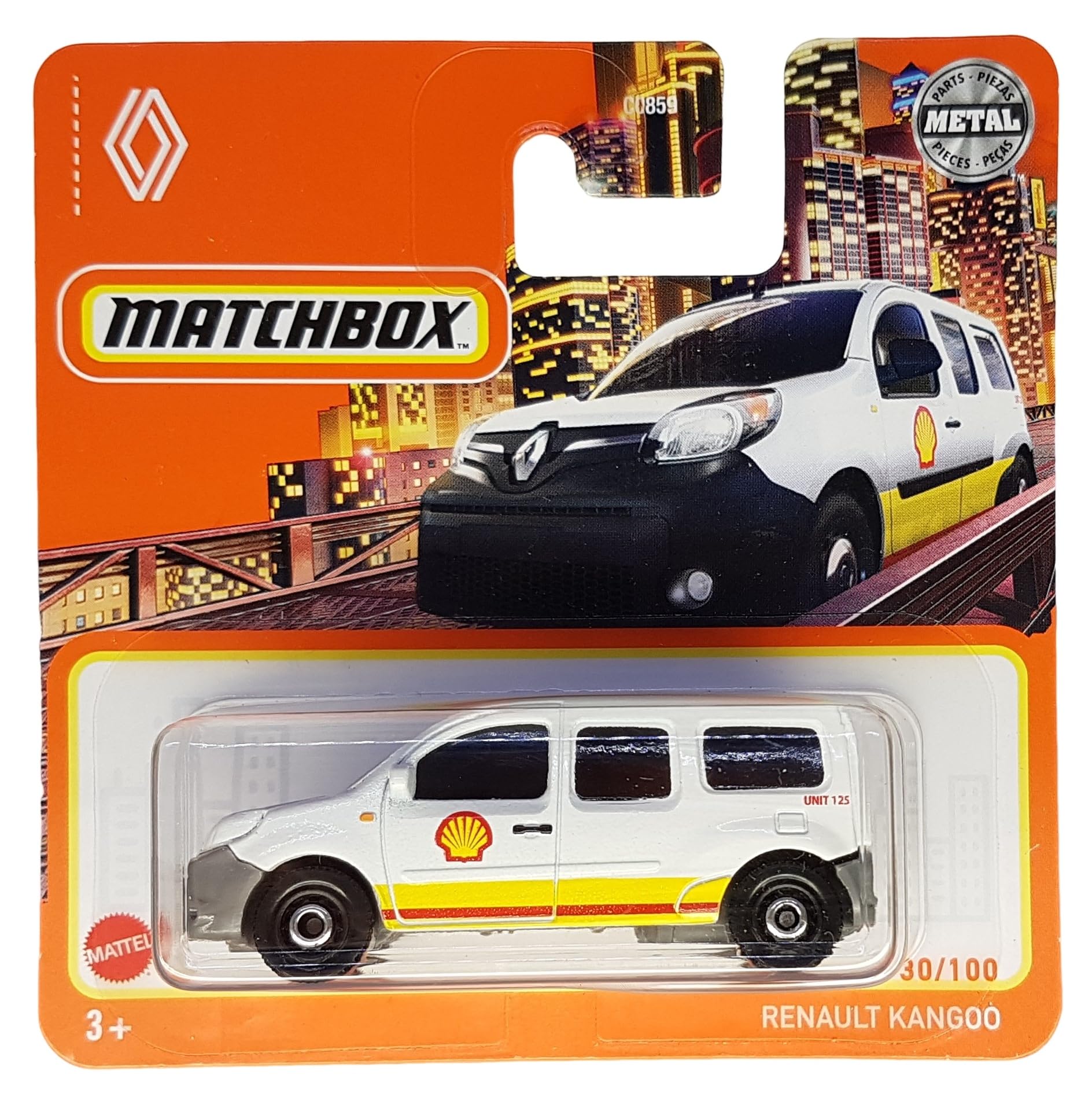 Matchbox - Renault Kangoo - MB 30/100 - HFR75 - Short Card - White - Small Van - Shell - Superfast Lesney - Mattel 2022-1:64