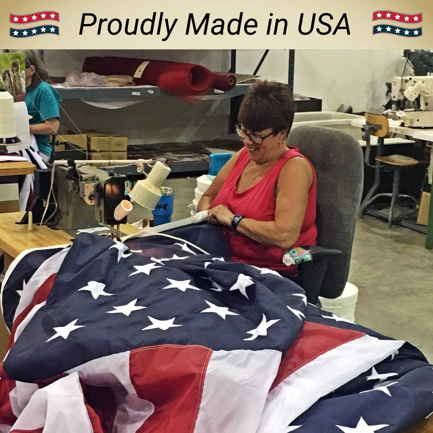 Grace Alley American Flag: 3x5 FT US Flag - 100% Made in USA. Embroidered Stars, Sewn Stripes and Brass Grommets. Fade Resistant, Heavy Duty, Long Lasting Nylon for Outdoor Durability. : Garden & Outdoor