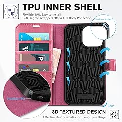 TUCCH Case for iPhone 16 Pro Max Wallet Case, PU