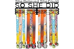 Dafftos Awards Always Earned Never Given Medal Display Hanger Holder Bib Ribbon Rack Hooks Organizer Awards Ribbon Wall Mount Easy to Assemble Fashion Display