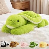 QUIRAI Weighted Stuffed Animals,Large Turtle Weighted Plush 24" 3.3 lb | Gentle Pressure Comforts Cuddling, Naps and Relaxation, Huggable Pillow for Kids and Adults, Cozy Birthday, Holiday Gift