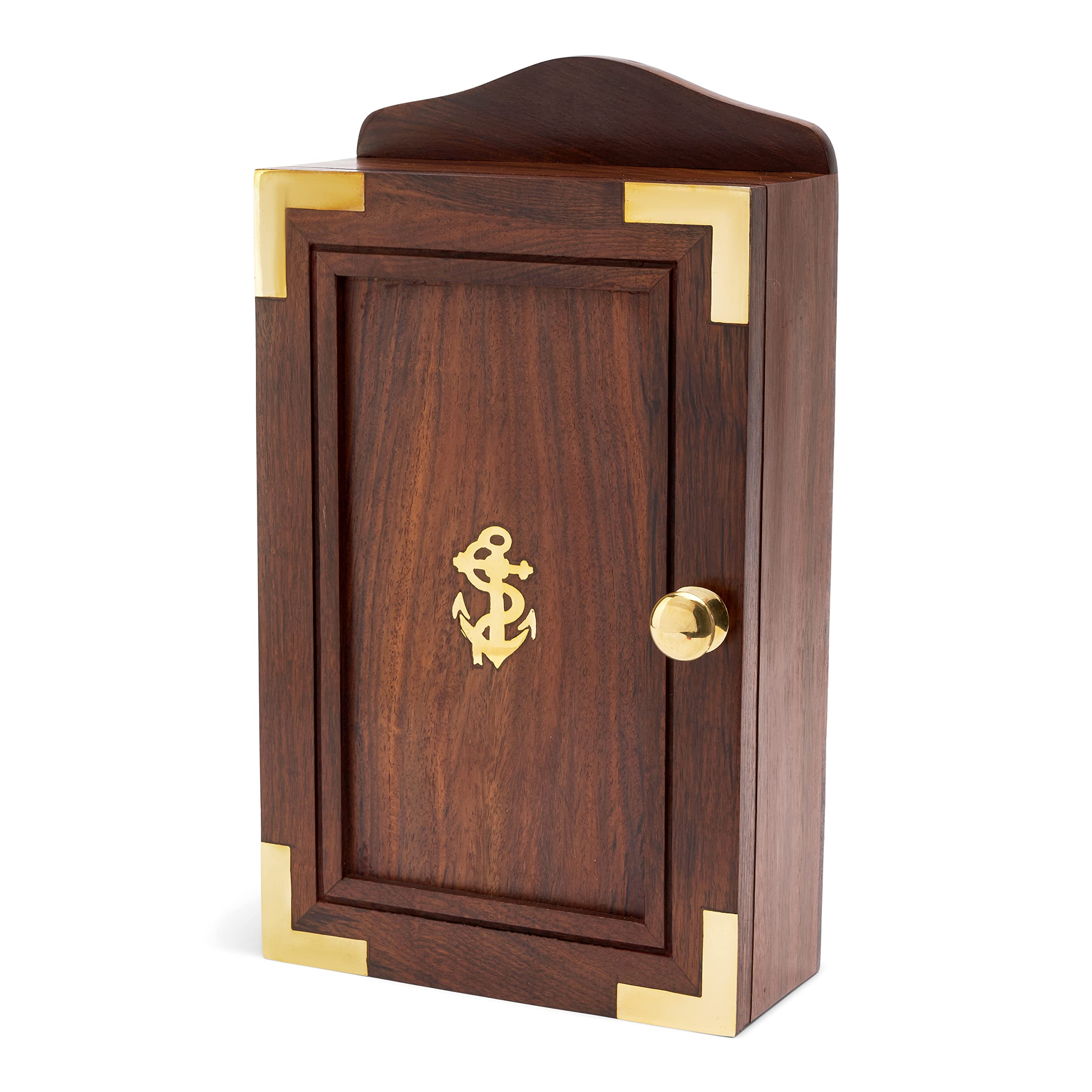 NKlaus 11713 Key Cabinet Wood and Brass Gold 29 x 17 x 7 cm