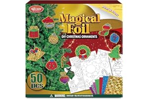 ATFUNSHOP Christmas Crafts for Kids - Magical Foil DIY Christmas Oranments - No Mess Xmas Art Activities Kit for Ages 4 5 6 7 8 9 - Fun & Ideal Stocking Stuffer & Christmas Gift for Boys & Girls