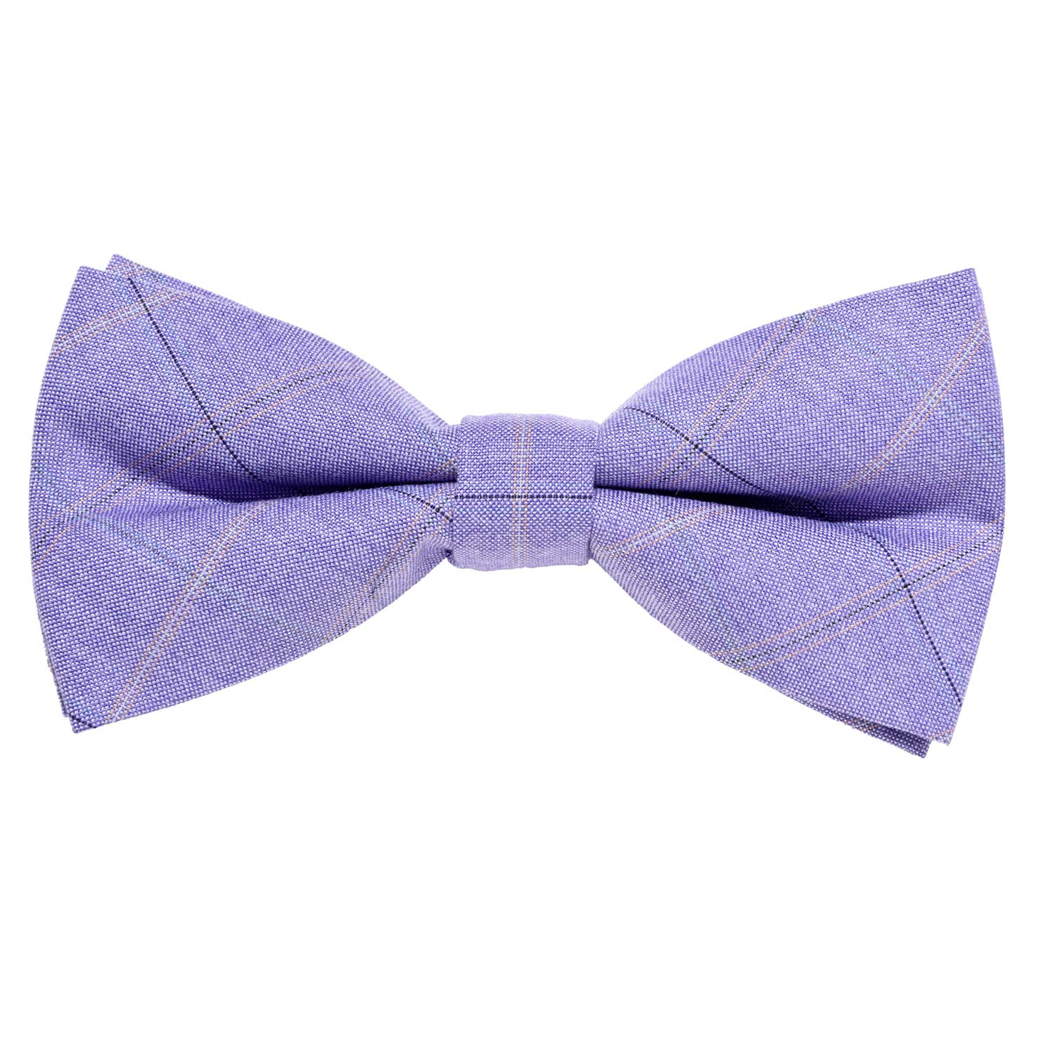 MASADA corduroy bow tie Lilac chequered - men's accessory in vintage look, continuously adjustable, handmade with hook closure - 12 x 6 cm