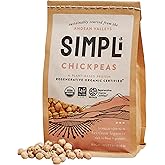 SIMPLi Regenerative Organic Certified Chickpeas, 12 OZ (1-Pack) | Protein, Fiber-Rich and Earthy Flavor, Naturally Lower Sodium, Glyphosate-Free for Steady Energy &amp; Versatile Everyday Meals