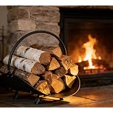 CALIDOLA Black Log Holder Indoor and Outdoor Firewood Rack Hearth Basket