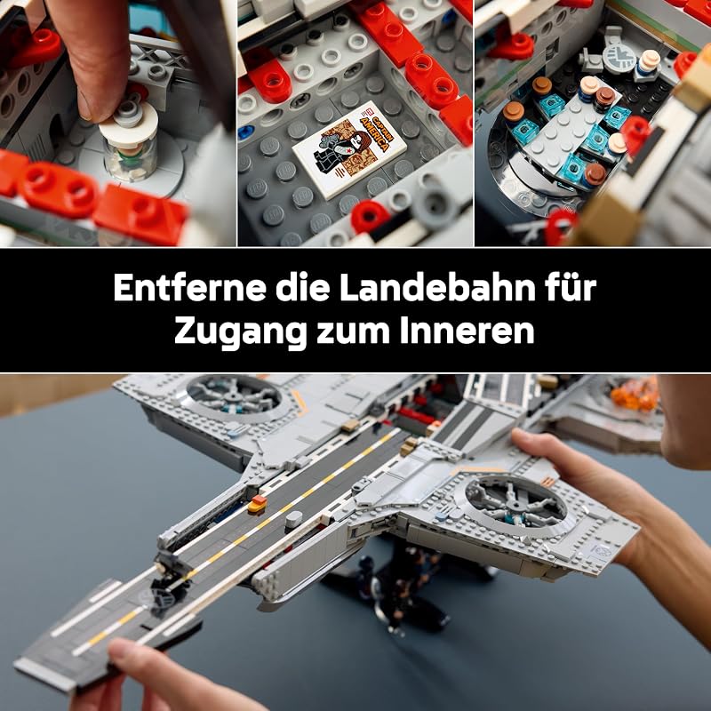ǀ Marvel S.H.I.E.L.D.-Helicarrier - Flugzeugträger Modellbau für Erwachsene - 6 Minifiguren inkl. Captain America & Nick Fury - DIY Regaldeko - Avengers Geschenk für Fans - 76354